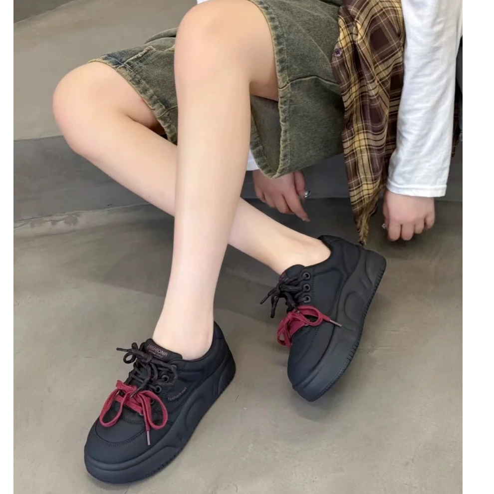 【面包鞋】冬季女鞋2025新时尚百搭ins厚底软底加绒面包鞋2852-2