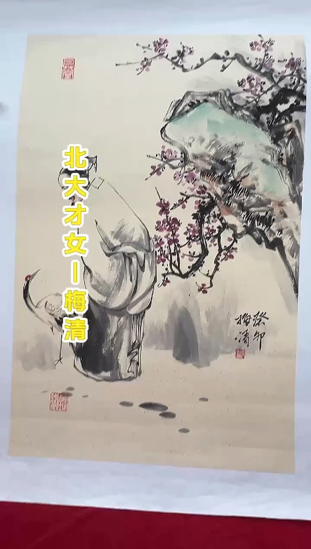 国画梅清老师2.7平尺人物国画作品