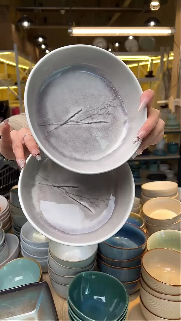 瓷246【瑕疵】外贸尾货窑变釉下彩