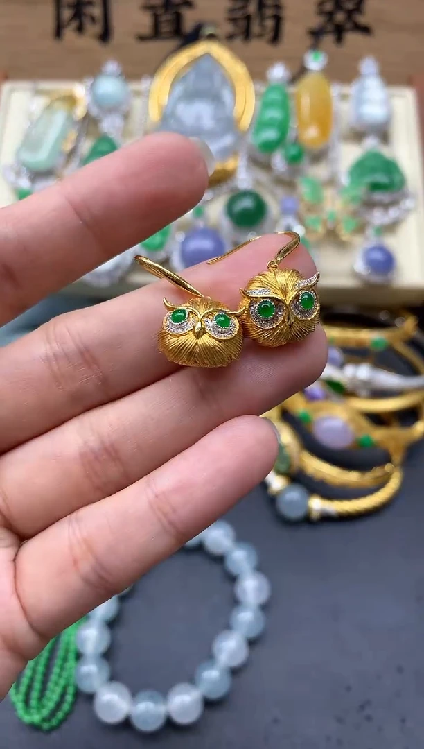 翡翠18K金镶嵌颈饰571中国好珍宝