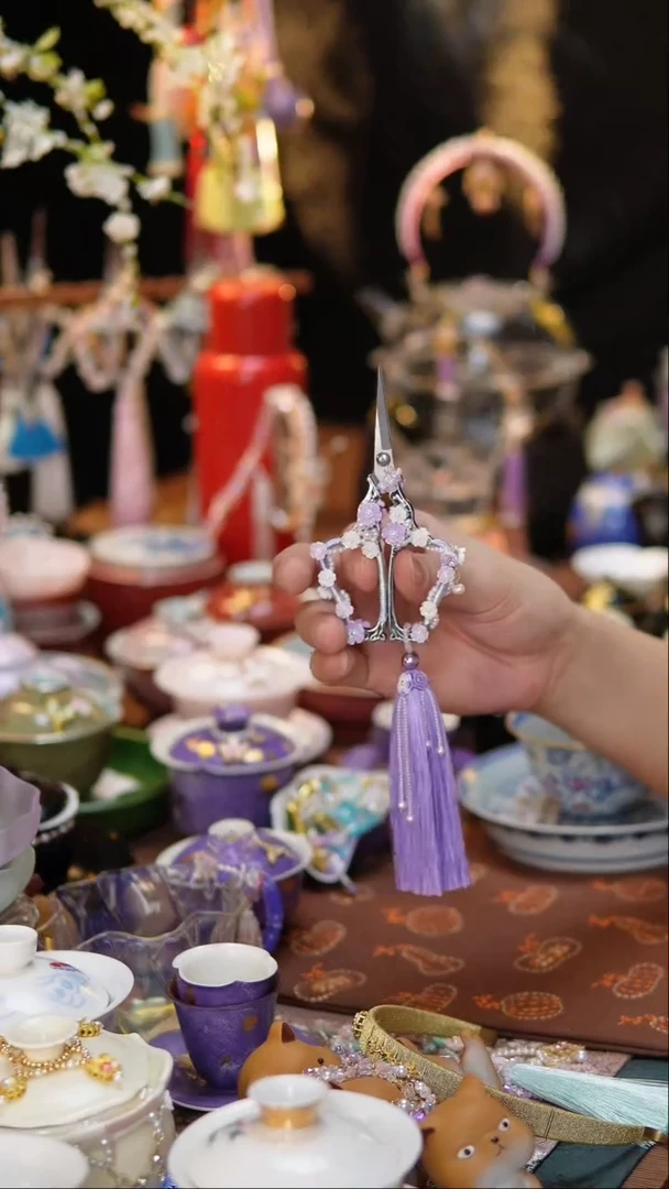 【闪购商品】摆件手工编织满工款剪刀