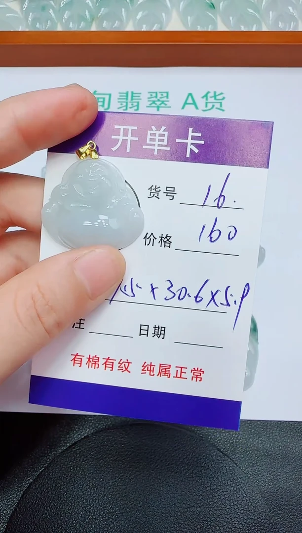 翡翠未镶嵌吊坠(赠链)16