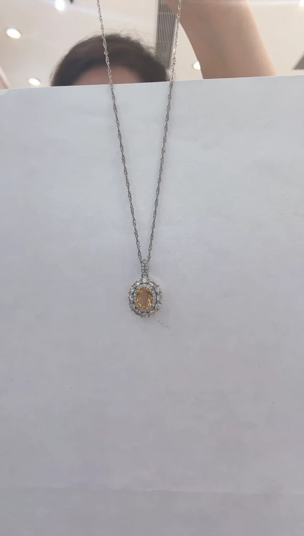 银S925镶嵌颈饰水晶5黄水晶
