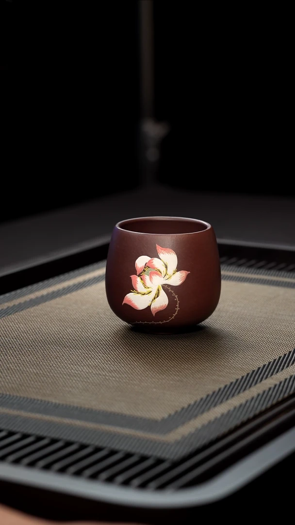 茶壶紫砂半手工紫泥莲花杯