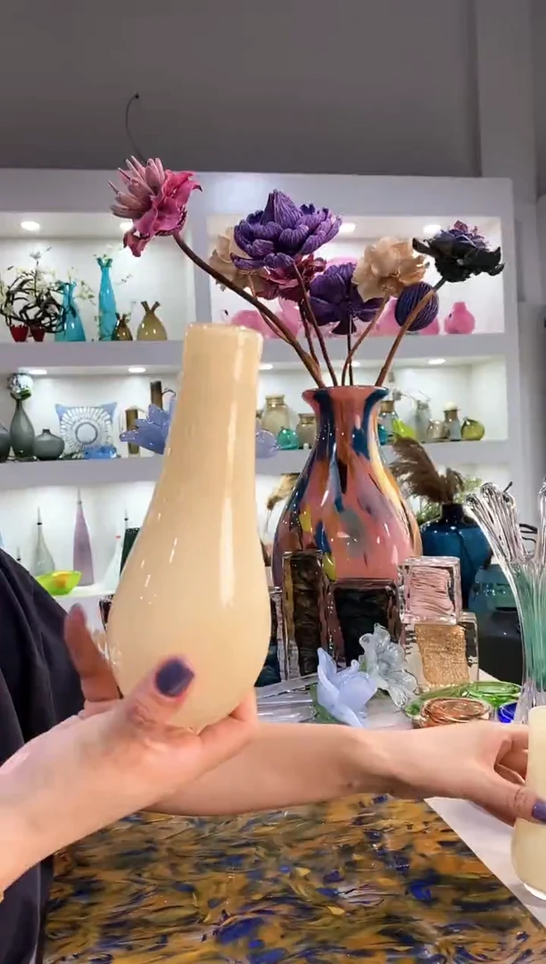 慕忆家手作琉璃花瓶瑕大号20CM
