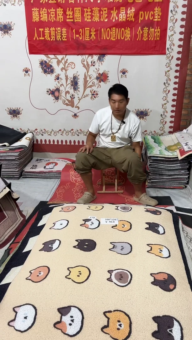 不退不换瑕疵丝圈地毯100*120cm179