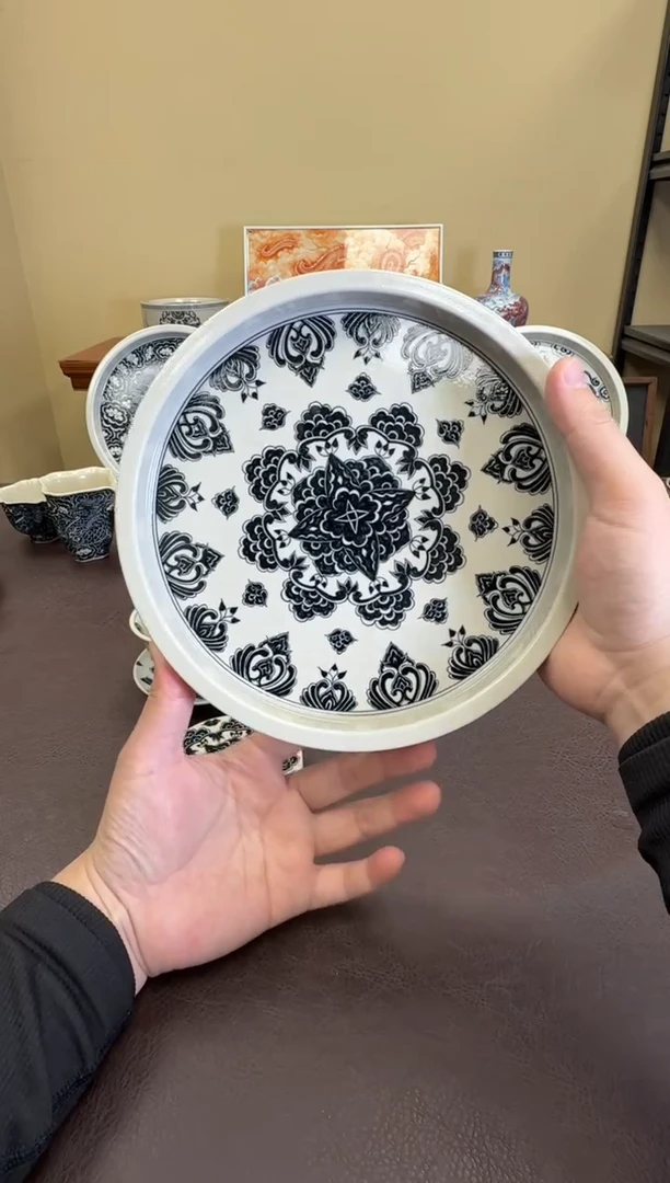 二号釉星空宝相纹壶承