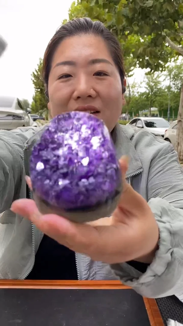 未镶嵌珠宝半成品水晶紫晶洞D594