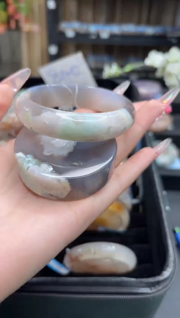 未镶嵌手镯石英质玉39(59圈赠送镯心)