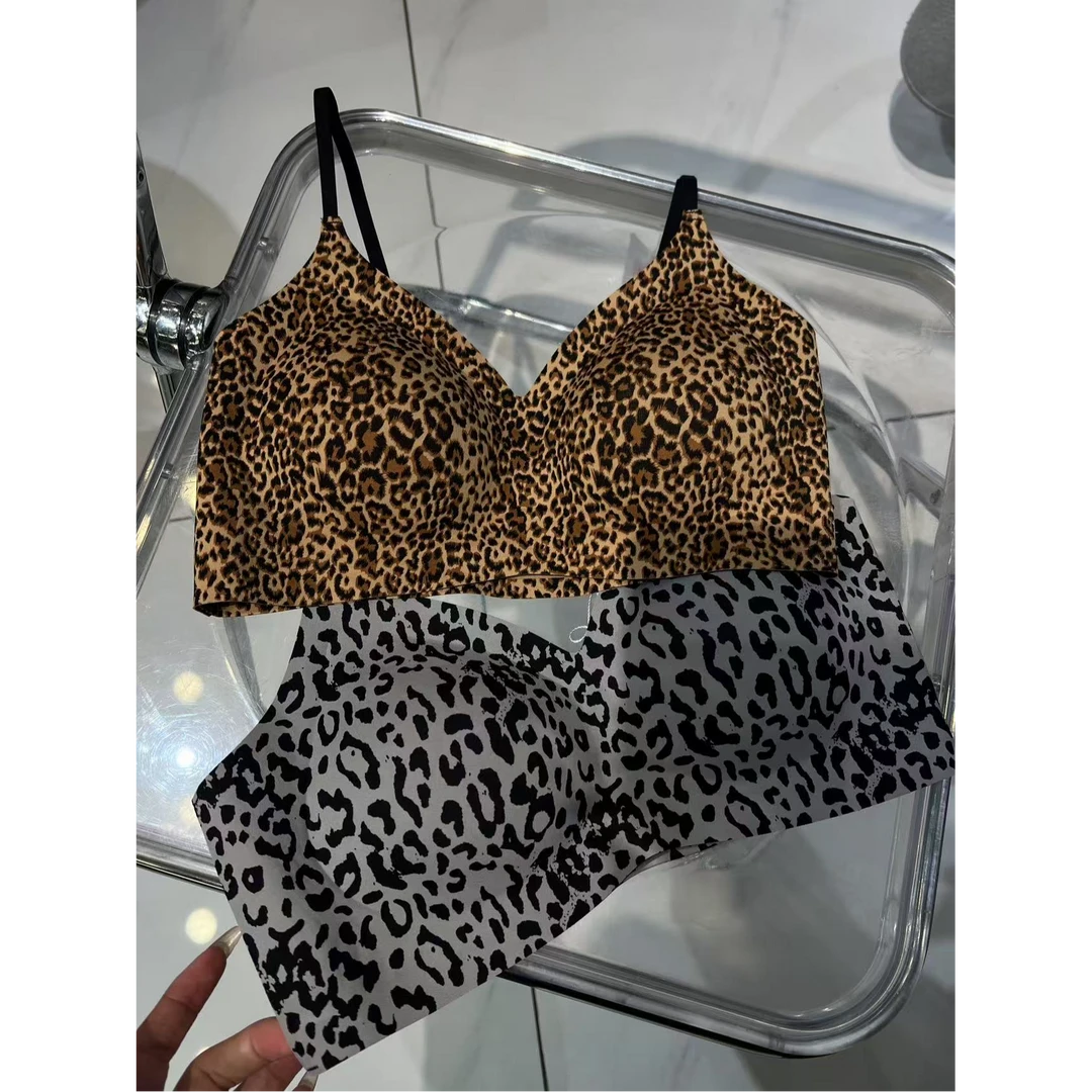 可米 新款 时尚性感通勤瑜伽无钢圈豹纹美背 美背 6500