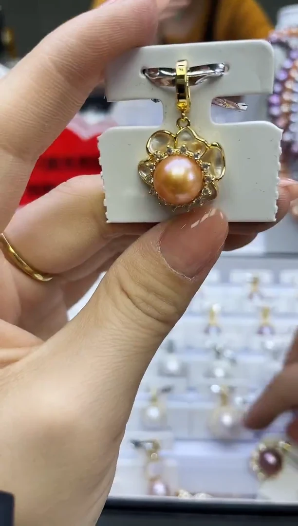 未镶嵌吊坠淡水珍珠中国红吊坠