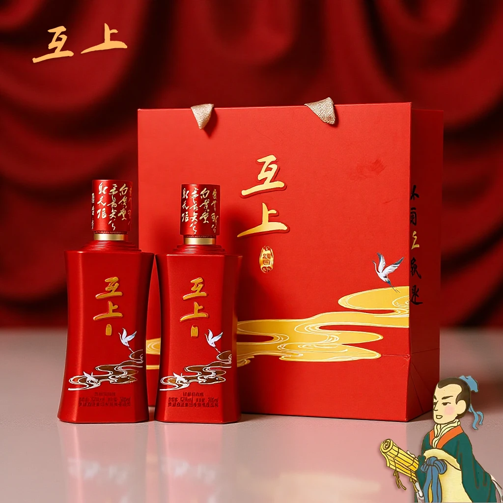 贾湖静思有我互上鸿图两瓶浓香型白酒小窖酿造.陶坛陈储.酒海封藏