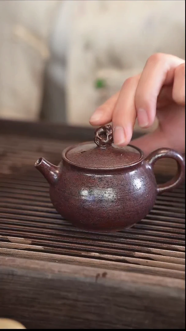 茶壶紫砂6号   柴烧壶  120cc