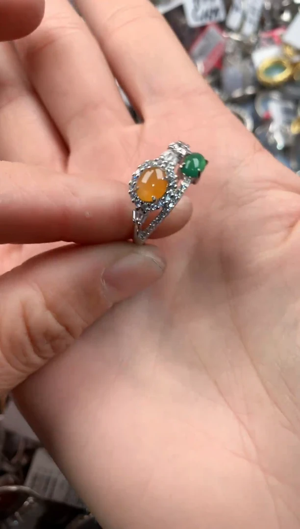 银S925镶嵌戒指翡翠11-----5