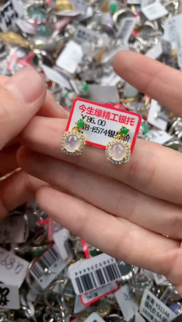 银S925镶嵌戒指翡翠999  2