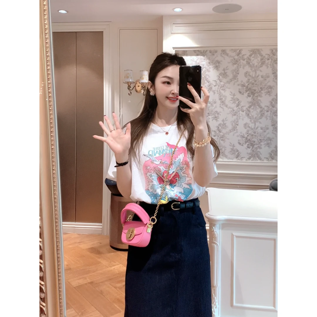 【竺姐】美人鱼印花短袖T恤