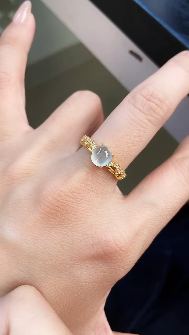 银S925镶嵌戒指翡翠12