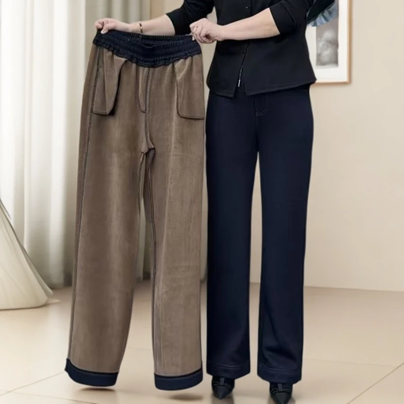 秋季新款爆款洋气减龄高腰宽松显瘦针织牛仔休闲直筒裤523