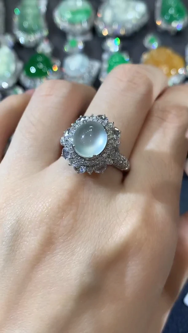 18K金镶嵌戒指翡翠A26翡翠