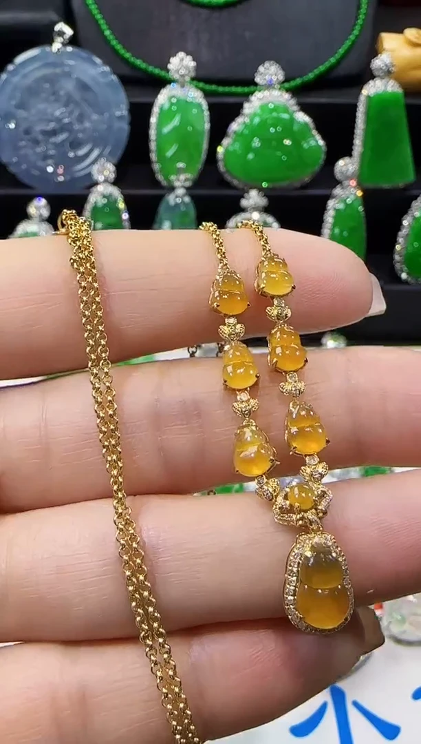 【闪购商品】翡翠套链18K金镶嵌套链