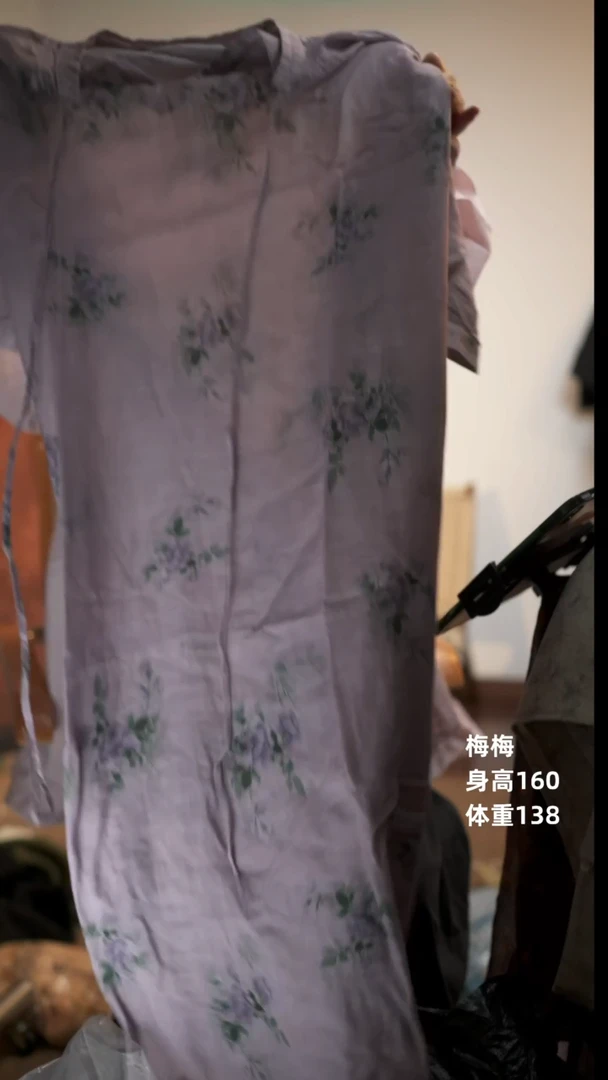 苎麻紫色连衣裙袍子