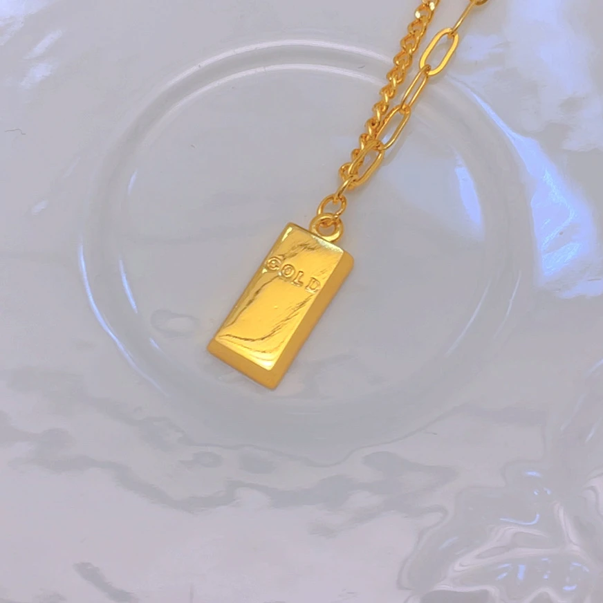 项链 2088-高定时尚小方砖项链暴富小精致百搭简约小众