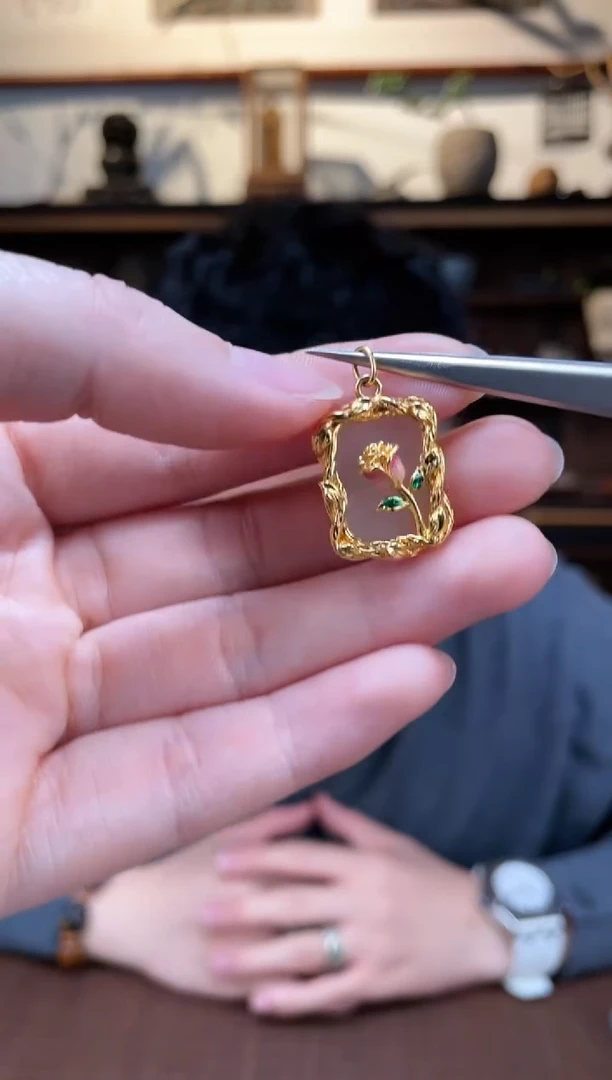 【闪购商品】和田玉吊坠18K金镶嵌18K金和田玉吊坠MY赠链