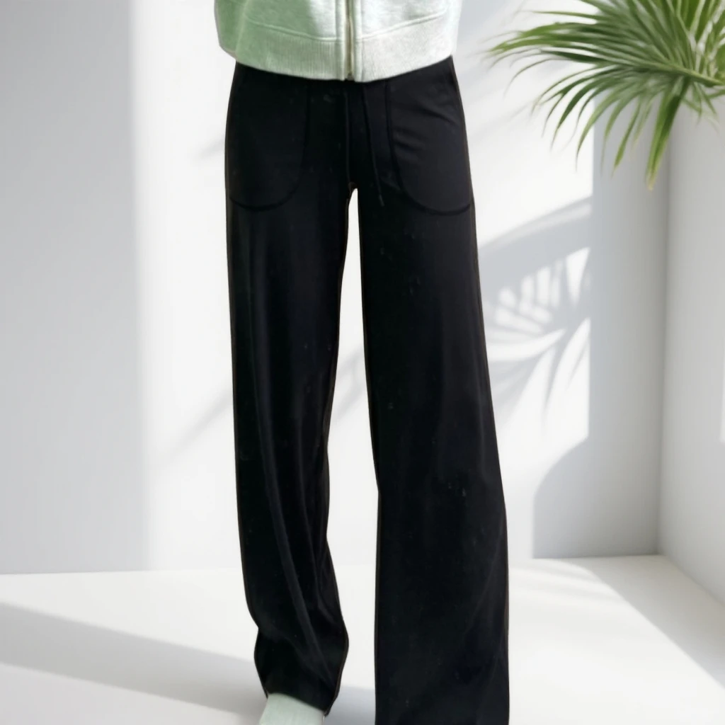 高腰时尚微喇瑜伽裤女装百搭显瘦一毛毛一样样