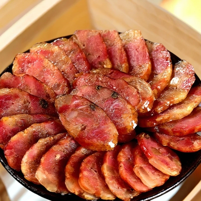 （伍氏佳肴）四川特产手工灌制古法烟熏跑山猪麻辣五香广味香肠