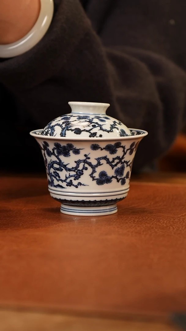 【闪购商品】杯丰雅赏玩松竹梅盖碗