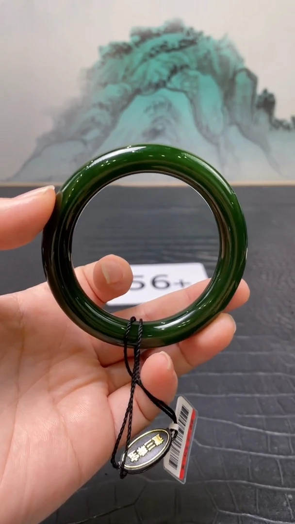 未镶嵌手镯和田玉（碧玉）麦*56+