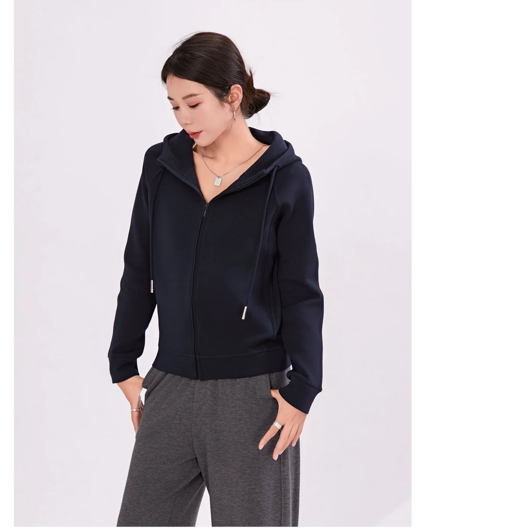 日韩单【UA连帽拉链外套】秋季新款 空气棉百搭运动休闲女上衣967