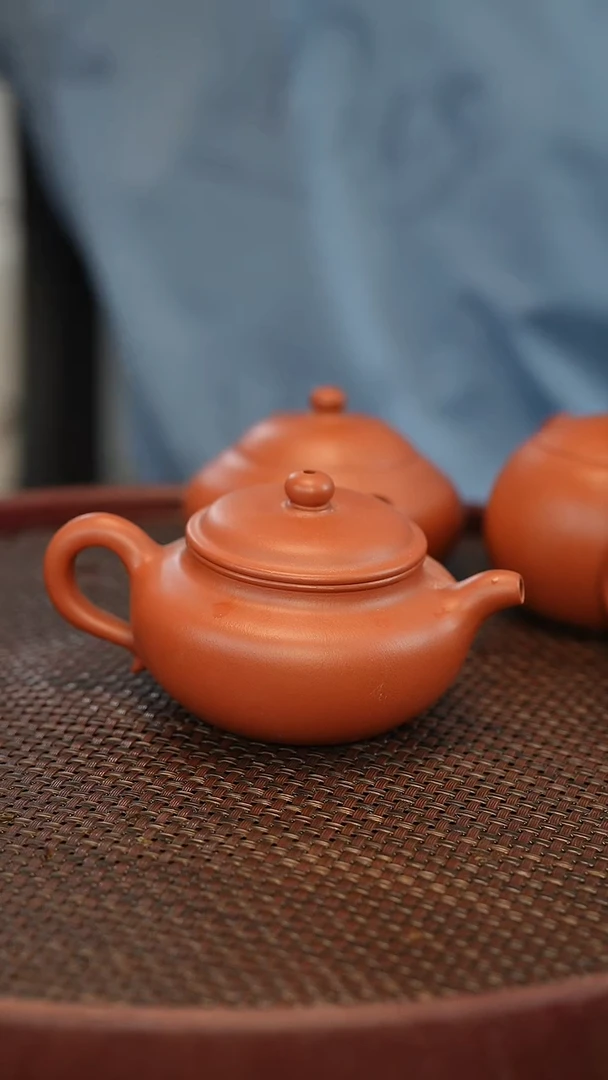 茶壶紫砂全手工 大红袍泥料 仿古壶型 微瑕点：宽口 160cc