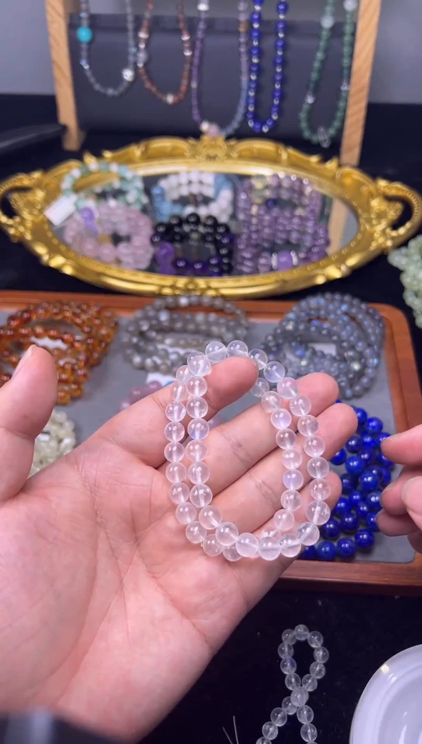 未镶嵌手链月光石蓝月光7mm