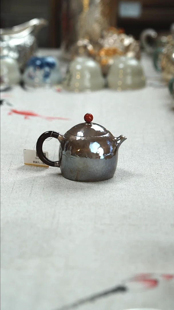 古悦足银999紫皮泡茶壶
