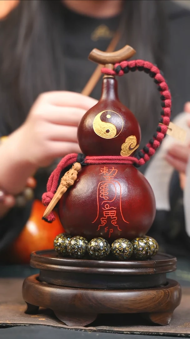 【闪购商品】YQ185大漆酒葫芦不包手串及旋转底座