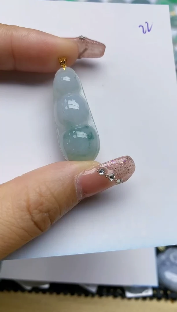 【闪购商品】翡翠颈饰18K金镶嵌天然A货翡翠 22