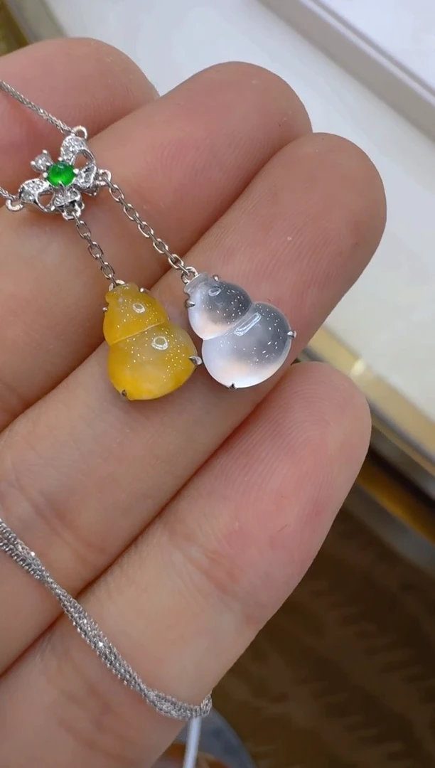 套链18K金镶嵌翡翠多样性团购发一件