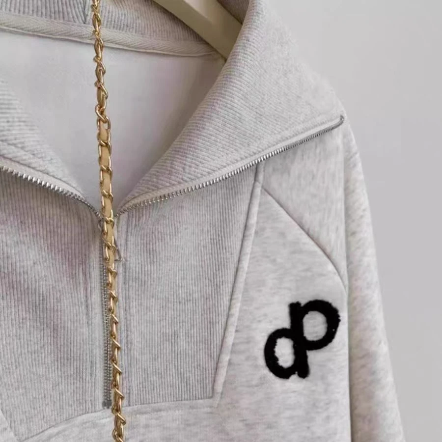 灰色卫衣女2025早春新款爆款美式复古宽松长袖上衣B18643