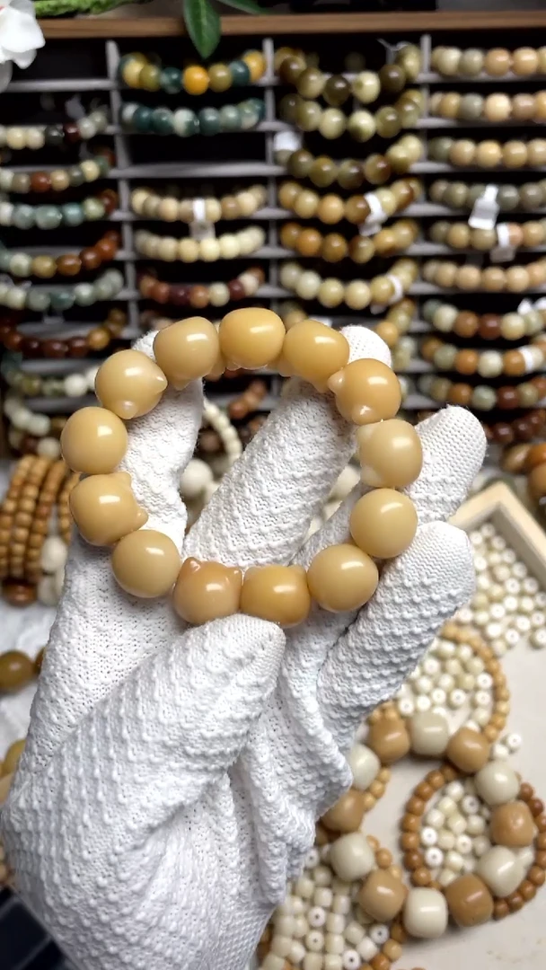 【闪购商品】菩提根/象牙果手串菩提根猫头+一颗猫爪+白玉圆跑环