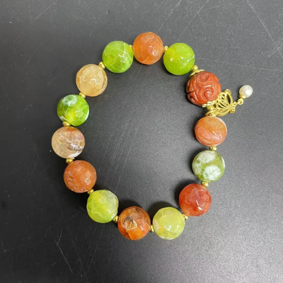 【小杰推荐】多宝药霜龙鳞圆珠手链 （多样性发其一）10575