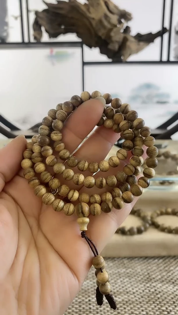 【闪购商品】沉香手串马泥涝半野老料7MM多圈