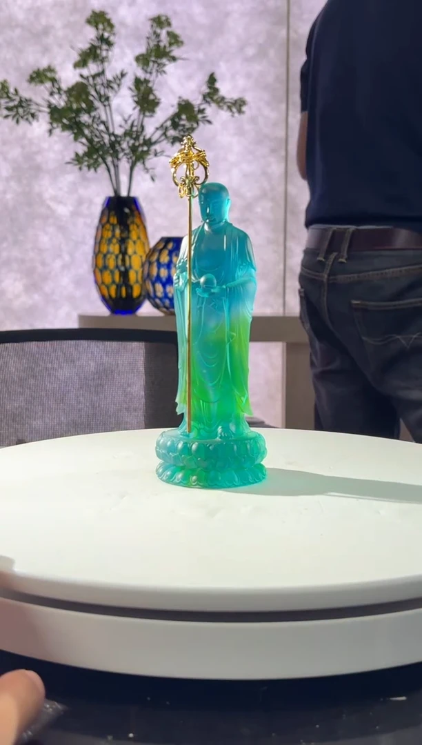 摆件青绿色地藏菩萨