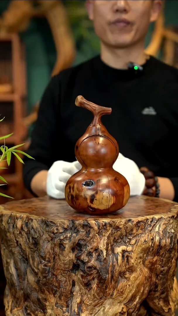 木雷击枣木葫芦摆件