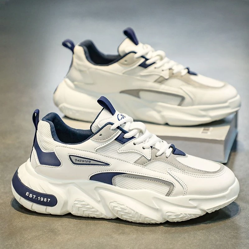 男鞋秋季2024新款休闲百搭跑步运动老爹鞋潮流韩版男士潮鞋厚底