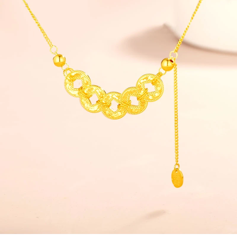 【珊珊专享】足金999饰品 五帝币项链 GP 7.81