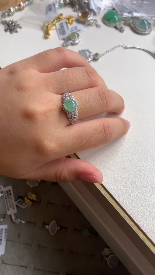 银S925镶嵌戒指翡翠12