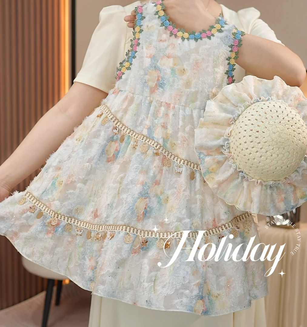 现货-女童连衣裙2025新款洋气夏款裙子