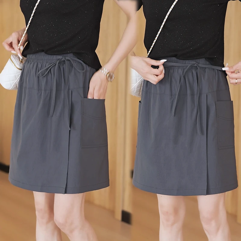 裙裤女2025新款夏季薄款百搭遮肉显瘦速干冰丝五分裤夏日轻薄裤子
