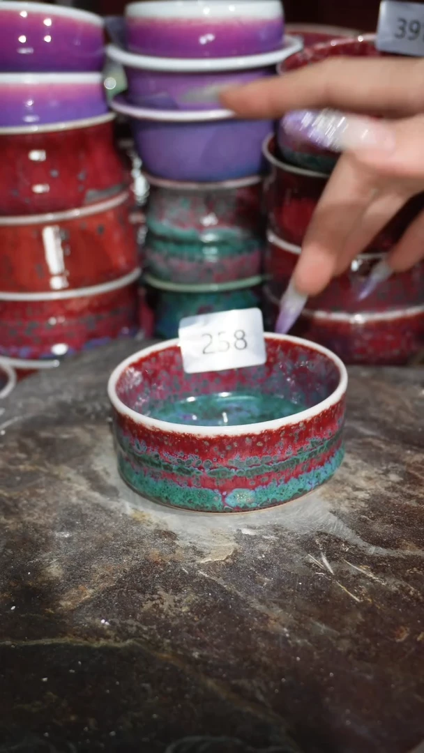 摆件陶精品窑变钧瓷茶器